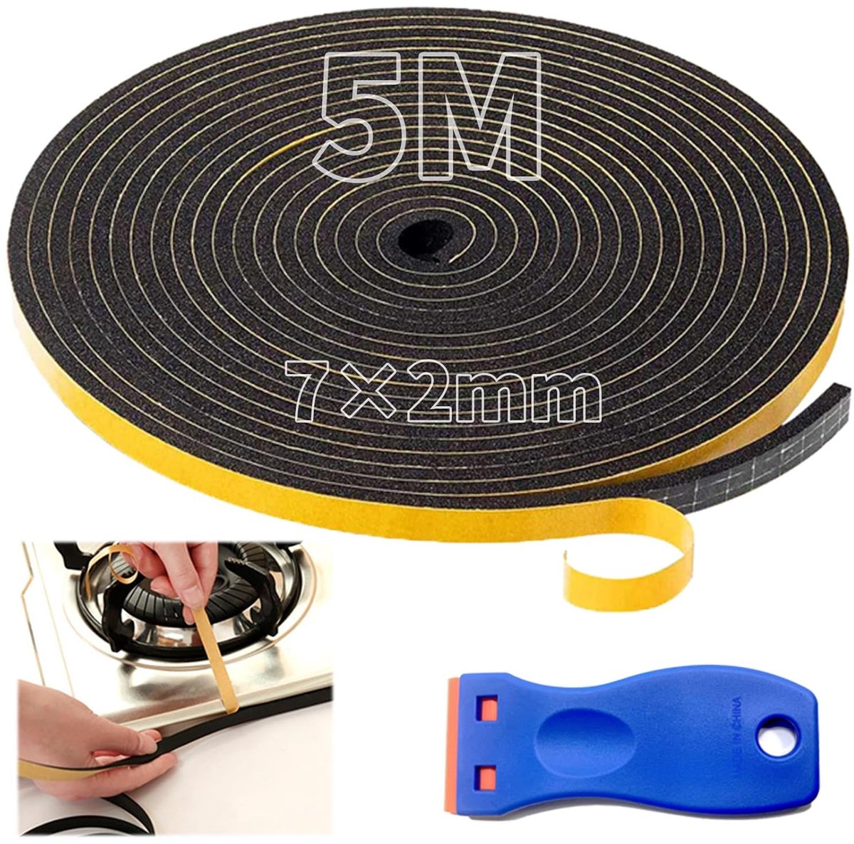 Zelfklevende Afdichtingsband 5m x 7mm x 2mm – Voor Kookplaat