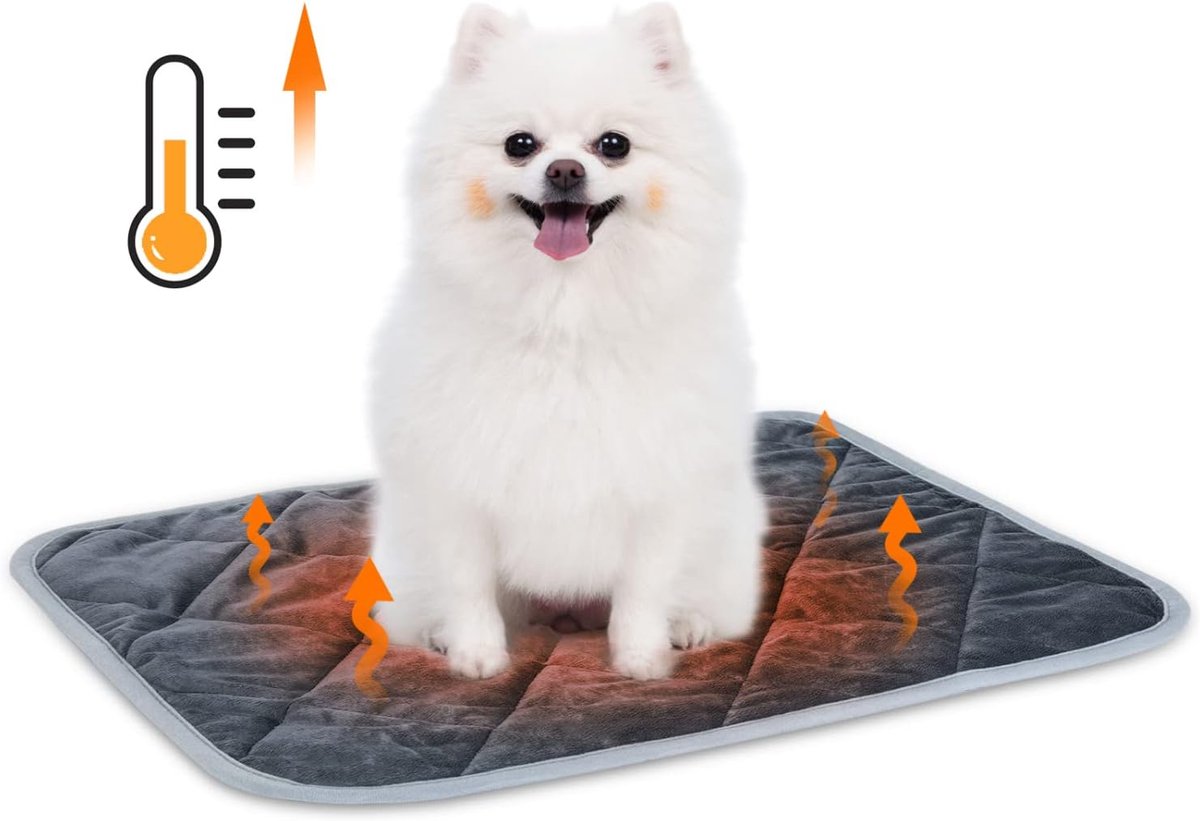 Zelfverwarmende Mat voor Katten en Honden, Verwarmingsdeken voor Huisdieren, Wasbare Milieuvriendelijke Antislip Warme Pad, Thermische Zachte Bedmat, M 60x45cm