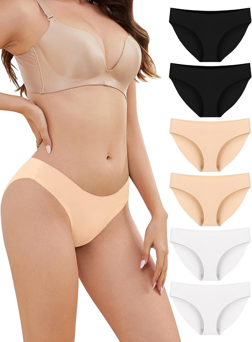 Naadloos Ondergoed Dames,Seamless Underwear Women,Seamless Panties | Brazilian Panties,Dames Onderbroeken Set,Invisible Slip Dames,Sport Ondergoed Dames,Bikini Underwear Women,Multipack Van 6