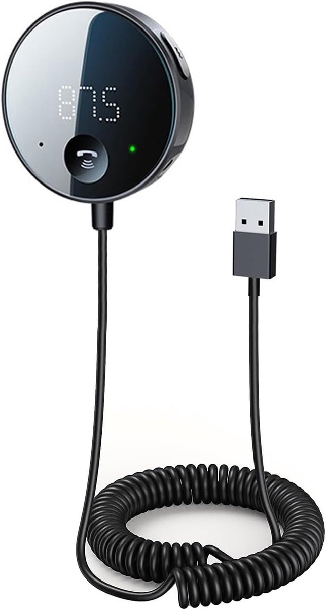 eppfun 2-IN-1 Auto FM Zender & Bluetooth Ontvanger, FM Transmitter met Handsfree Radio-Ddapter, Ondersteuning SD-Kaart