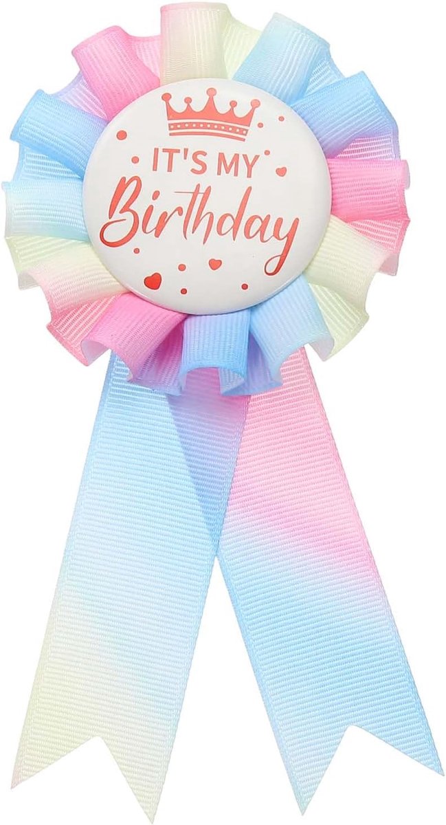 Verjaardagslint, Award lint Pin Stof It's My Birthday Pin voor Party Volwassenen Vrouwen Party Decoraties Viering Accessoire Gift