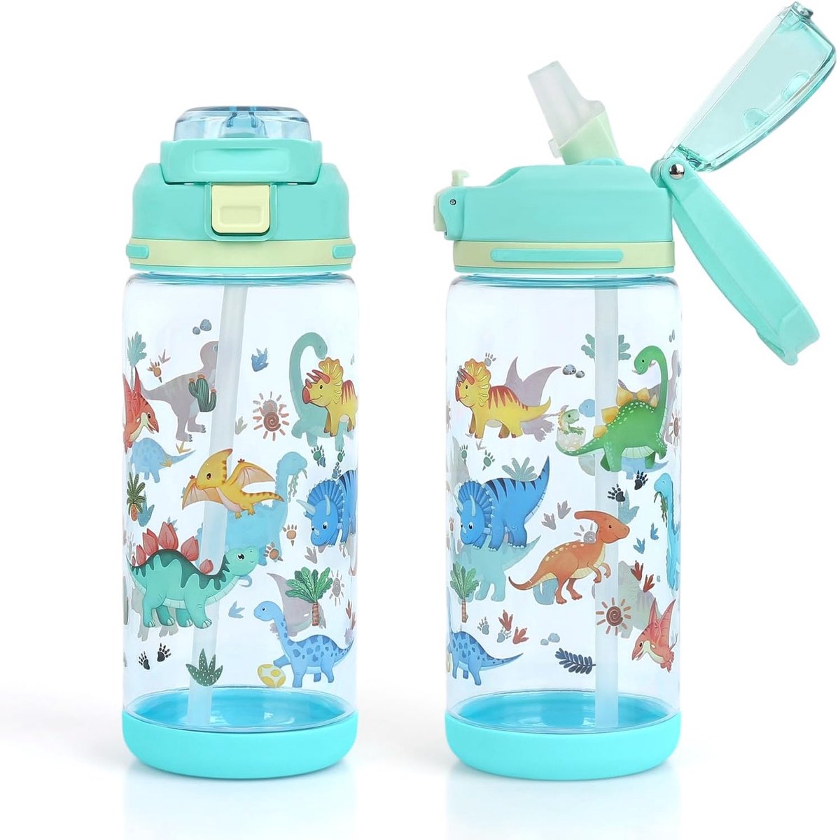 Drinkfles voor kinderen 600ml - Dinosaur thema - BPA vrij - Ideaal voor school en sport - ShopVlot