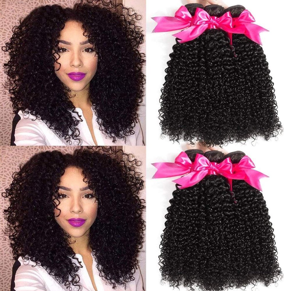 Kinky Curly Hair Bundle Human Hair Curly Virgin Hair Bundles Curly