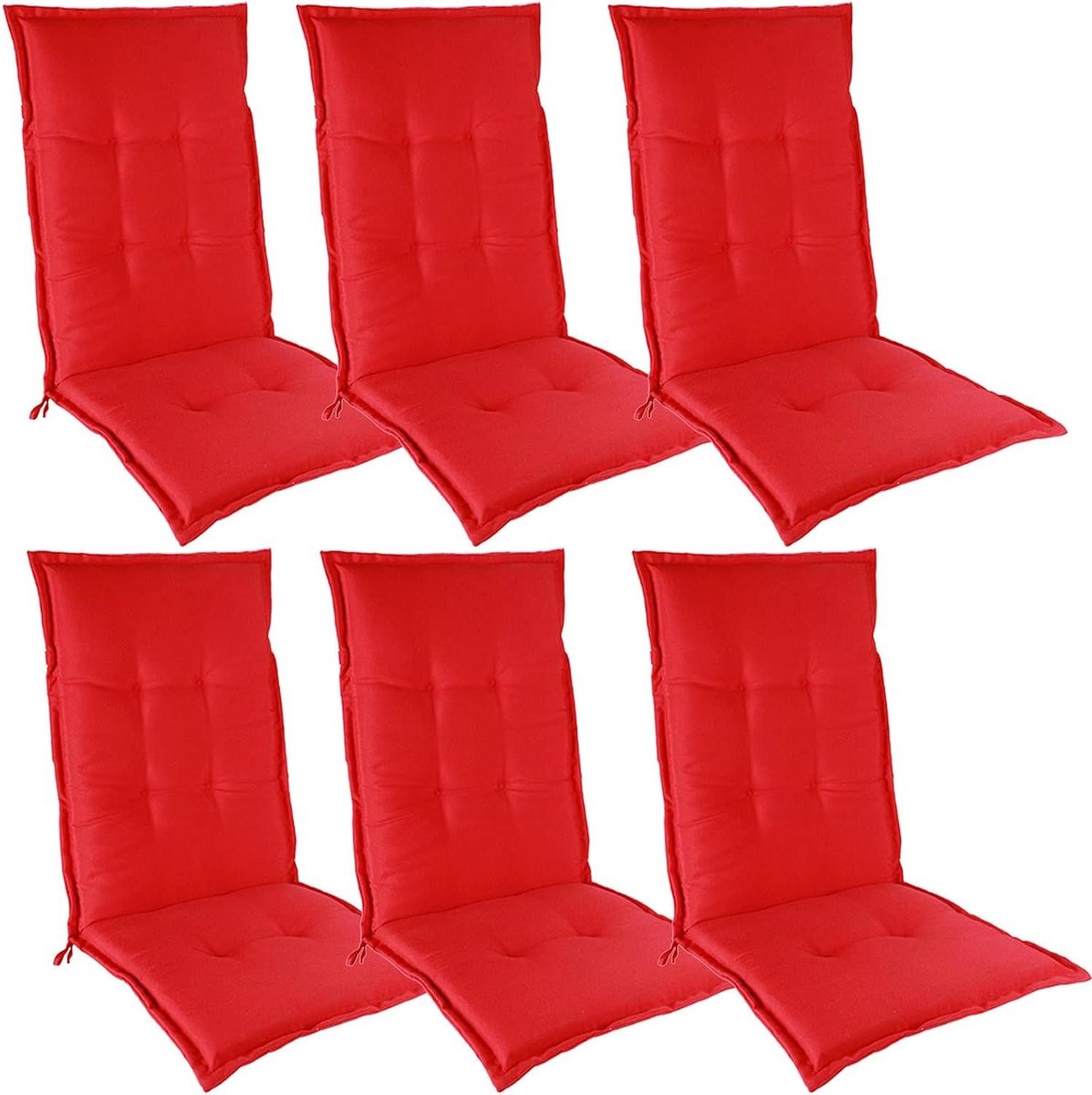 Tuinstoelkussens Hoge Rug - Ligstoelkussens Loungestoel - Buiten Ontspannen - Waterdicht Polyester - 120 x 50 cm - Rood