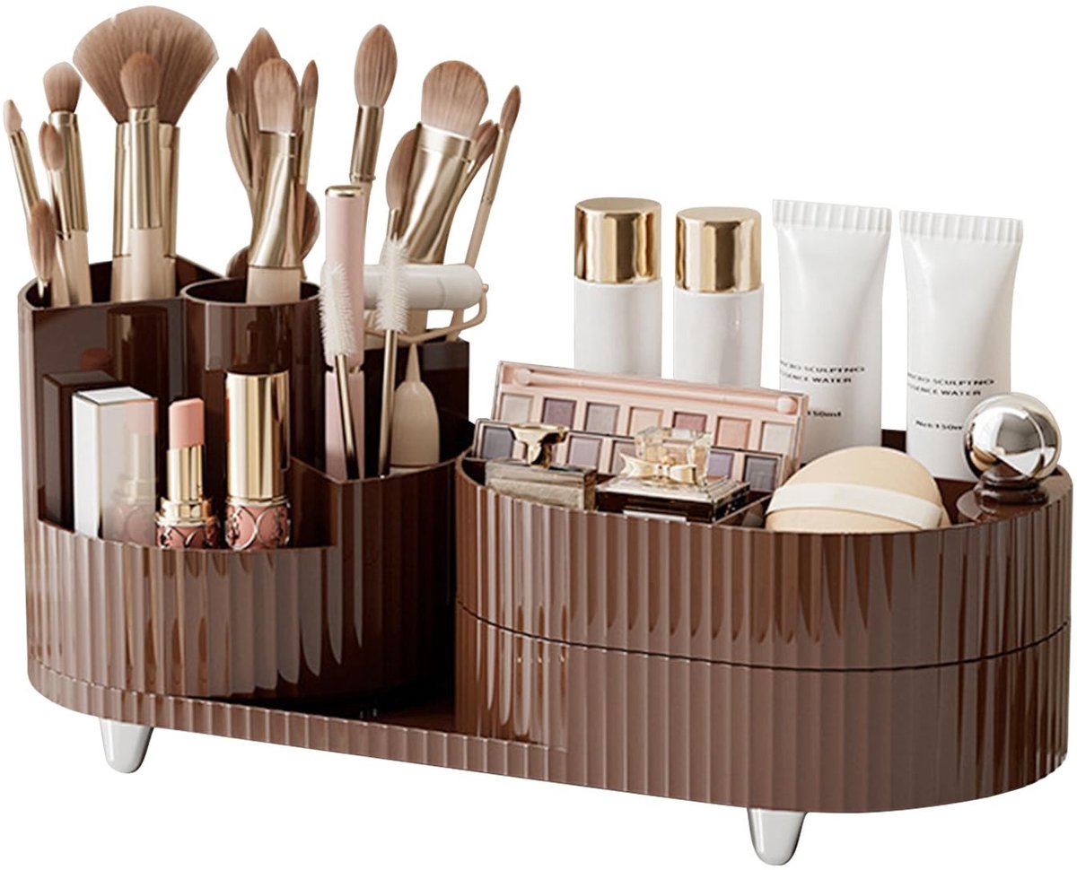 Omgoods - 360° Draaiende Makeup Organizer met Lades - Grote Capaciteit