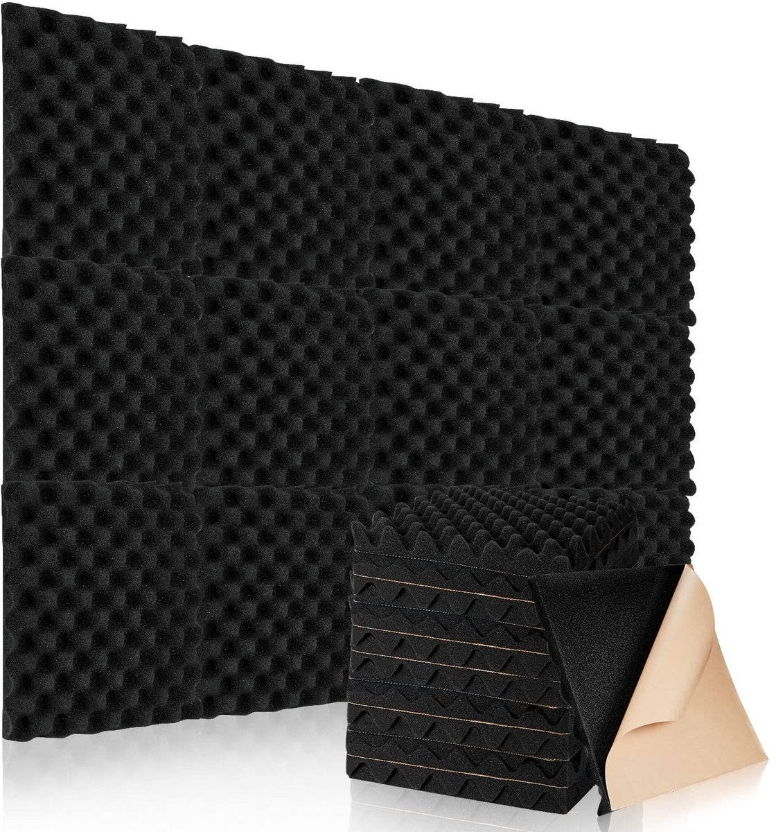 Omgoods - Set van 24 Zelfklevende Geluidsisolerende Schuimpanelen 30x30cm