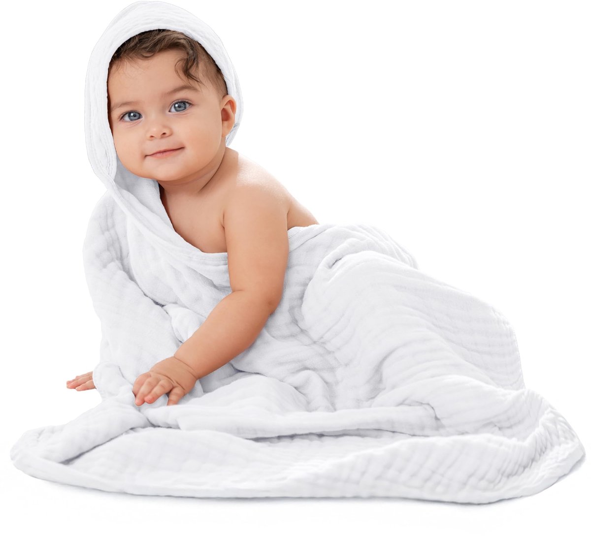 Omgoods - Baby Badhanddoek met Capuchon van Muslin Katoen