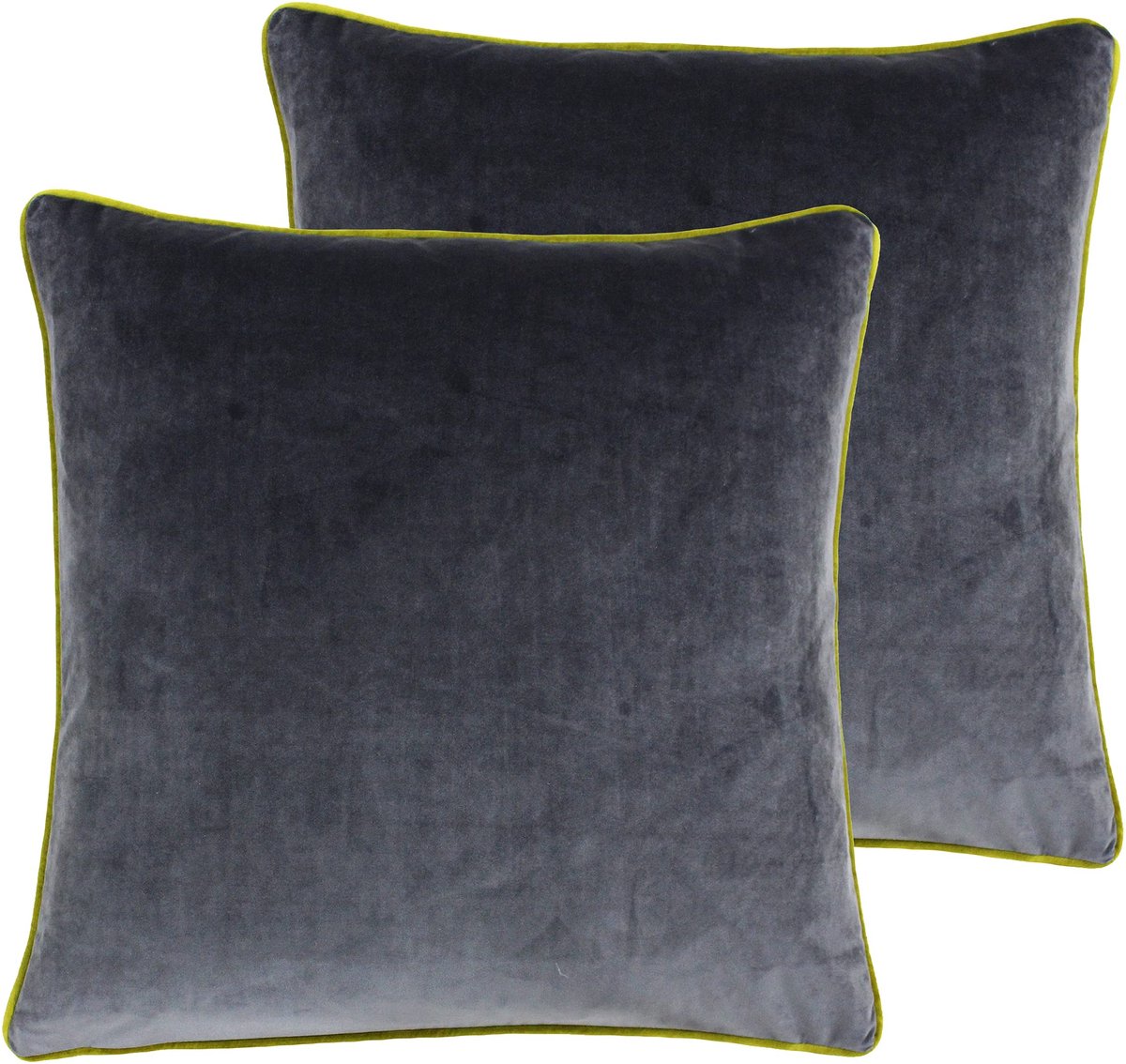 Omgoods - Meridian Sierkussens Polyester Vulling - Set van 2 - Houtskool/Mosgroen 55x55 cm
