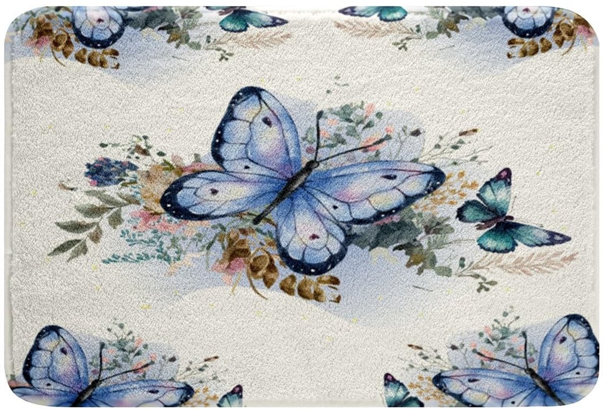 Omgoods - Butterfly Badmat 50x81cm - Kids Badkamerspullen met Schattige Vlinders