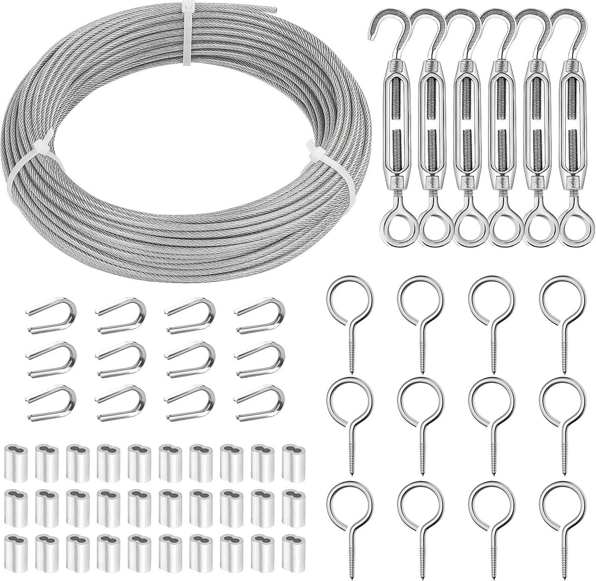 Omgoods - RVS Kabelset met Turnbuckles voor Tuin en Decoratie