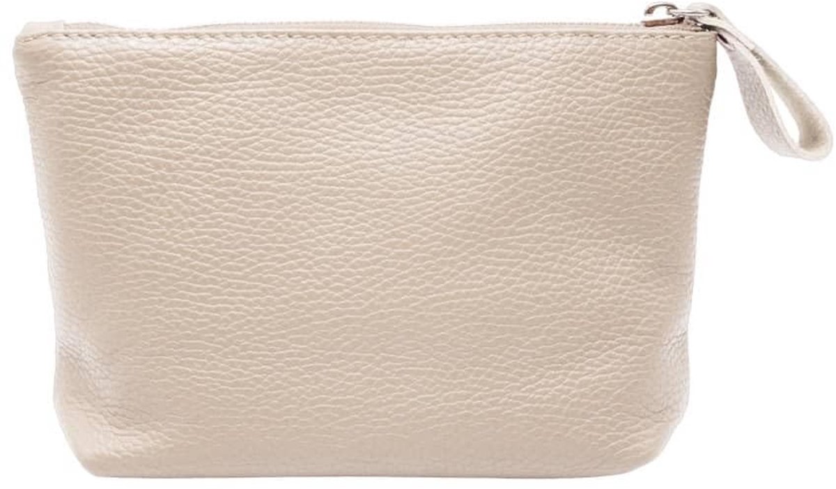 Omgoods - Luxe Toilettas van Echt Leer - Make-up Tas voor Vrouwen - Beige