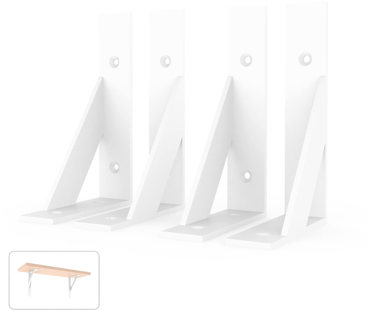 Omgoods - Set van 4 Zware Plankdragers met Triangulaire Ondersteuning