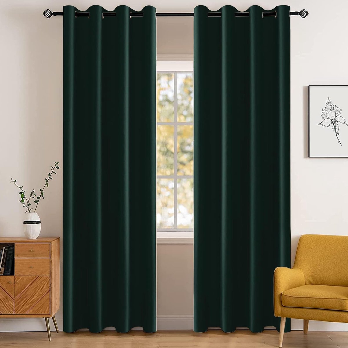 Omgoods - Set van 2 Opaque Thermische Gordijnen voor Woonkamer en Slaapkamer