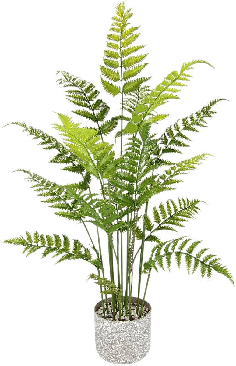 Omgoods - Kunstplant Fern Bush in Pot - Grote Kunstplant voor Binnen - Groen