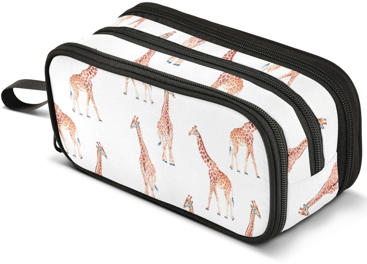 Omgoods - Giraffes Pennenetui met 3 Compartimenten