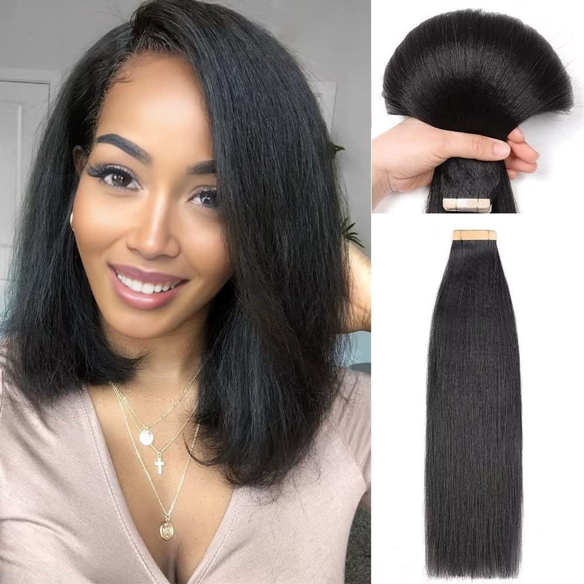 Omgoods - 12 Inch Tape Hair Extensions - Echte Haar 40Pcs 60g
