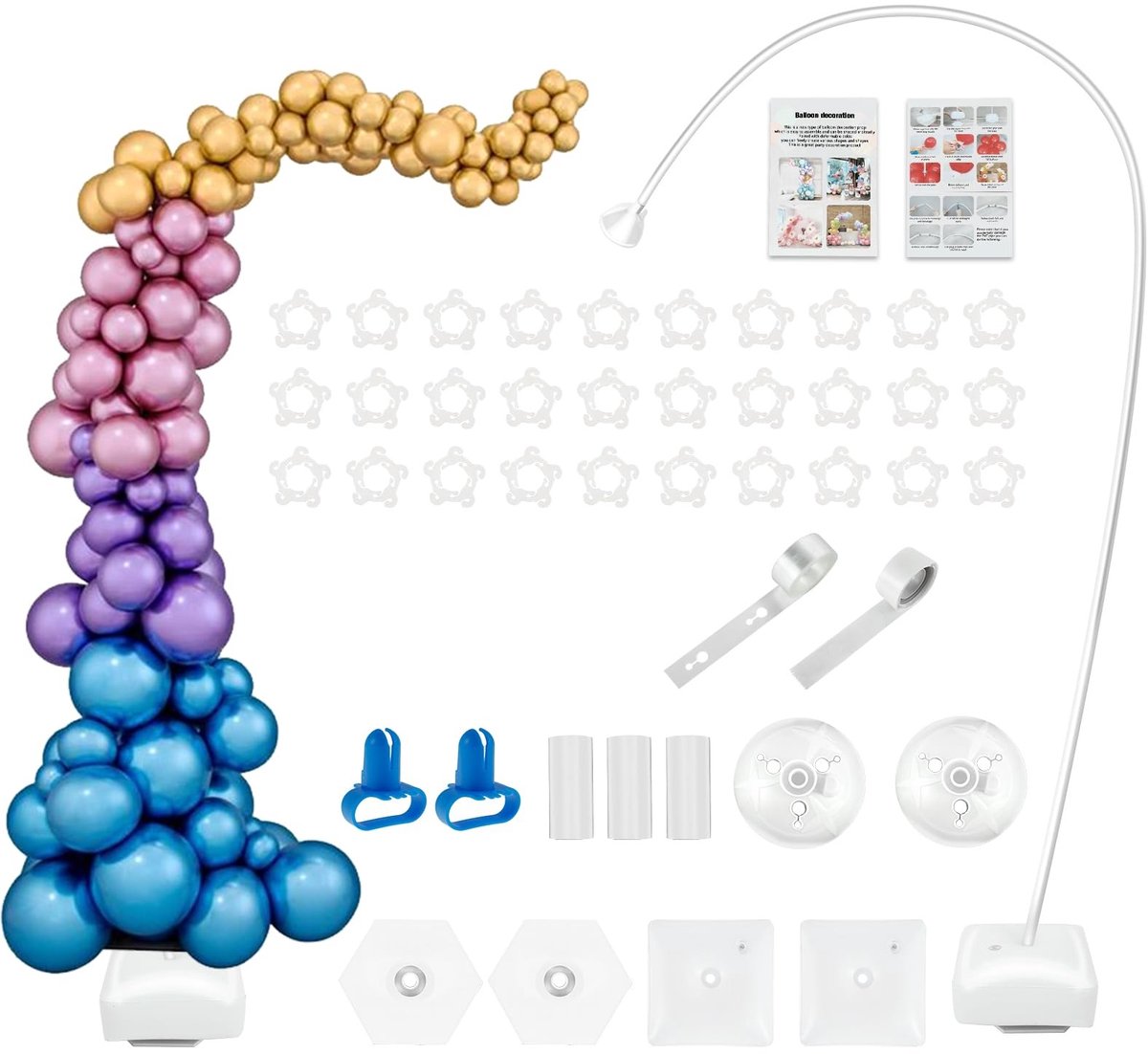 Omgoods - Ballonboogset met Watergevulde Basis en Duurzame Stokken, 2.5 Meter