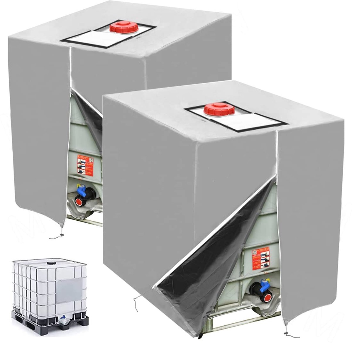 Omgoods - IBC Tank Cover 420D UV Bescherming en Stofafdekking voor Wateropslag (Set van 2)