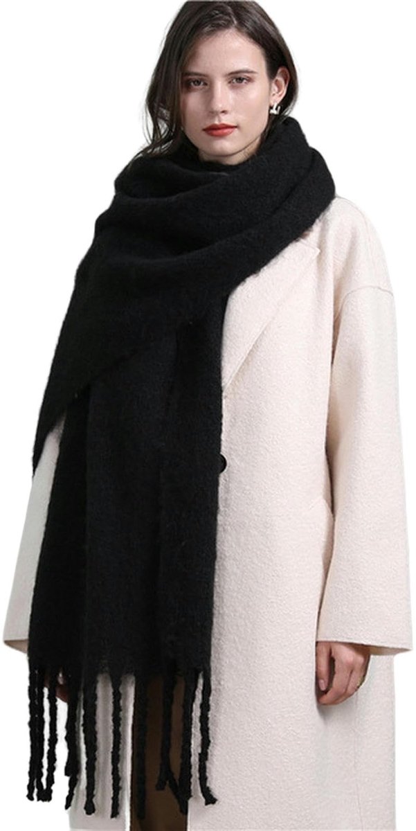 Omgoods - Zachte Winter Sjaal met Grote Franje voor Dames