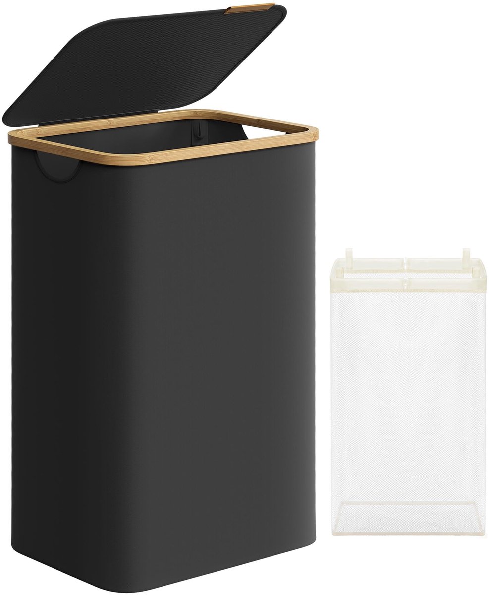 Omgoods - Wasmand met Deksel en Verwijderbare Tas, 90L