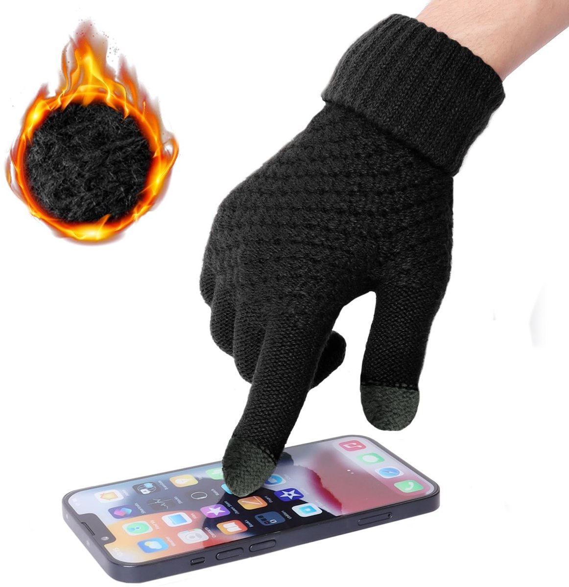 Omgoods - Dikke Fleece Winterhandschoenen met Elastische Mouwen