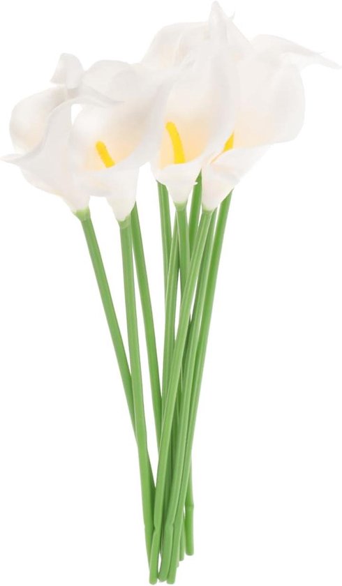 Kunst Calla Lelies - Nep Bloemen Bruiloft - Decoratie - Real Touch Materiaal - 35 cm - Wit