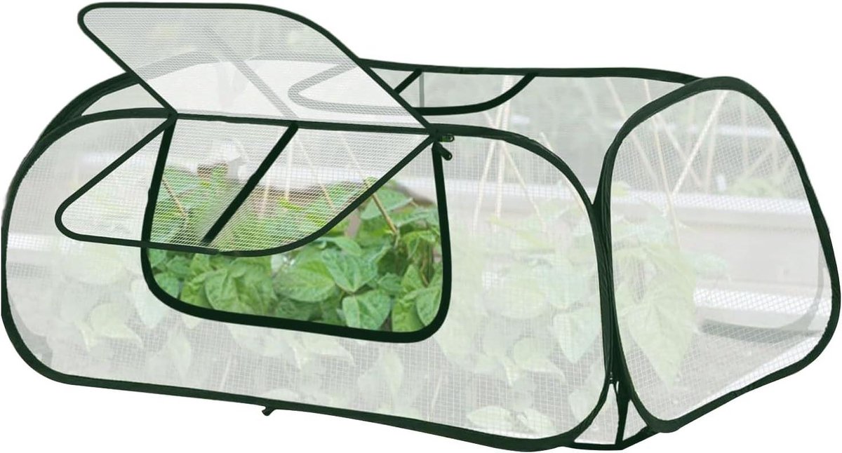 Foliekas Plantentent - Kweekkas Overwinteringstent - Planten Beschermen - Waterdicht Windbestendig - 114 x 55 cm - Groen