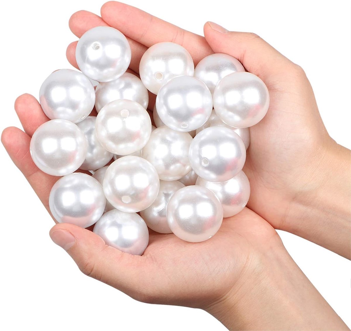 Glanzend Gepolijste Parels 15PCS 30mm Plastic Losse Parels Kralen voor Vaasvullers, DIY Sieraden Kettingen, Bruiloft Decoratie, Woondecoratie