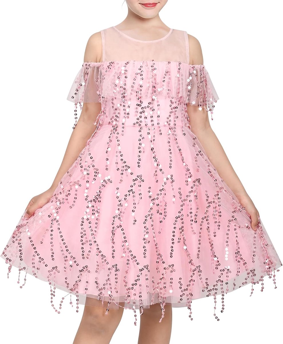 Jurk Purper Off Shoulder Hallo laag Rok Bruidsmeisje 7-14 jaar