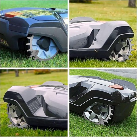 grasmaaier spikes voor Husqvarna Automower 420/320/430X/435X/440/450X, 252mm Robotmaaier Wiel Spikes met 18 stks schroeven, tractie verbetering voor Husqvarna — afbeelding 4