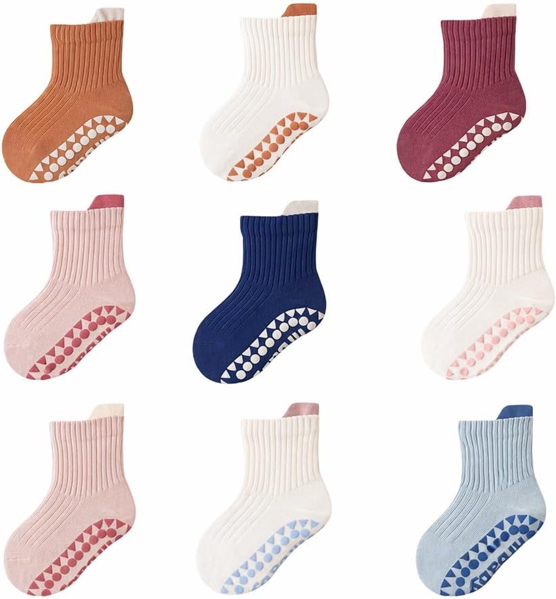 Sokken Kinderen, Kruipschoenen Baby, Baby Sokken voor Jongens, Meisjes, Peuters, Pasgeborenen voor Thuis, Speelplaats (0-5 Jaar)