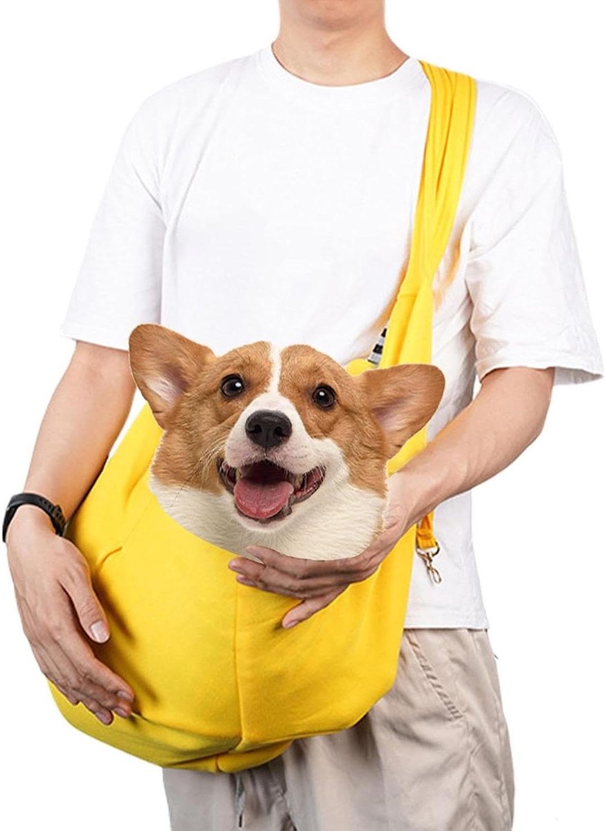 Honden Katten Carrier - Draagzak Huisdieren - Veilig Vervoer - Handsfree Ontwerp - 3-6 Pond - Geel