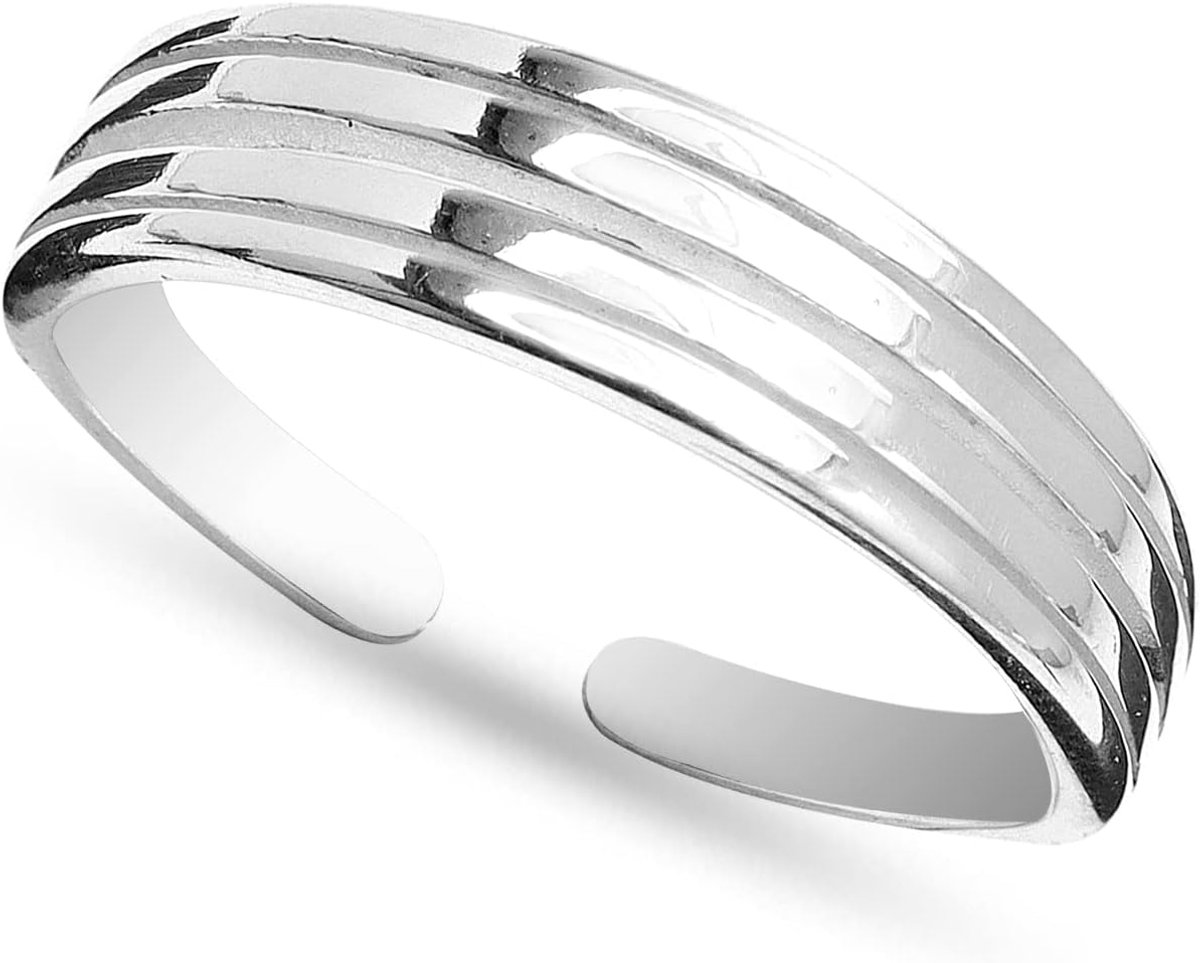 925 sterling zilver 4 lagen minimalistische open verstelbare teenringen voor vrouwen, Sterling zilver, niet bekend