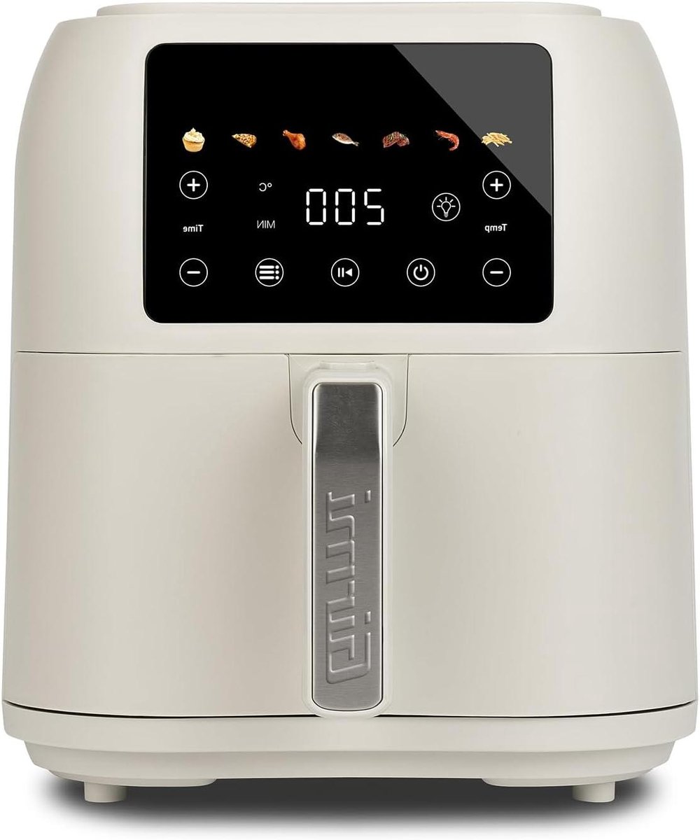 Heteluchtfriteuse - Airfryer Frituurpan - Gezond Koken - XXL Capaciteit - 8 Liter - Matgrijs