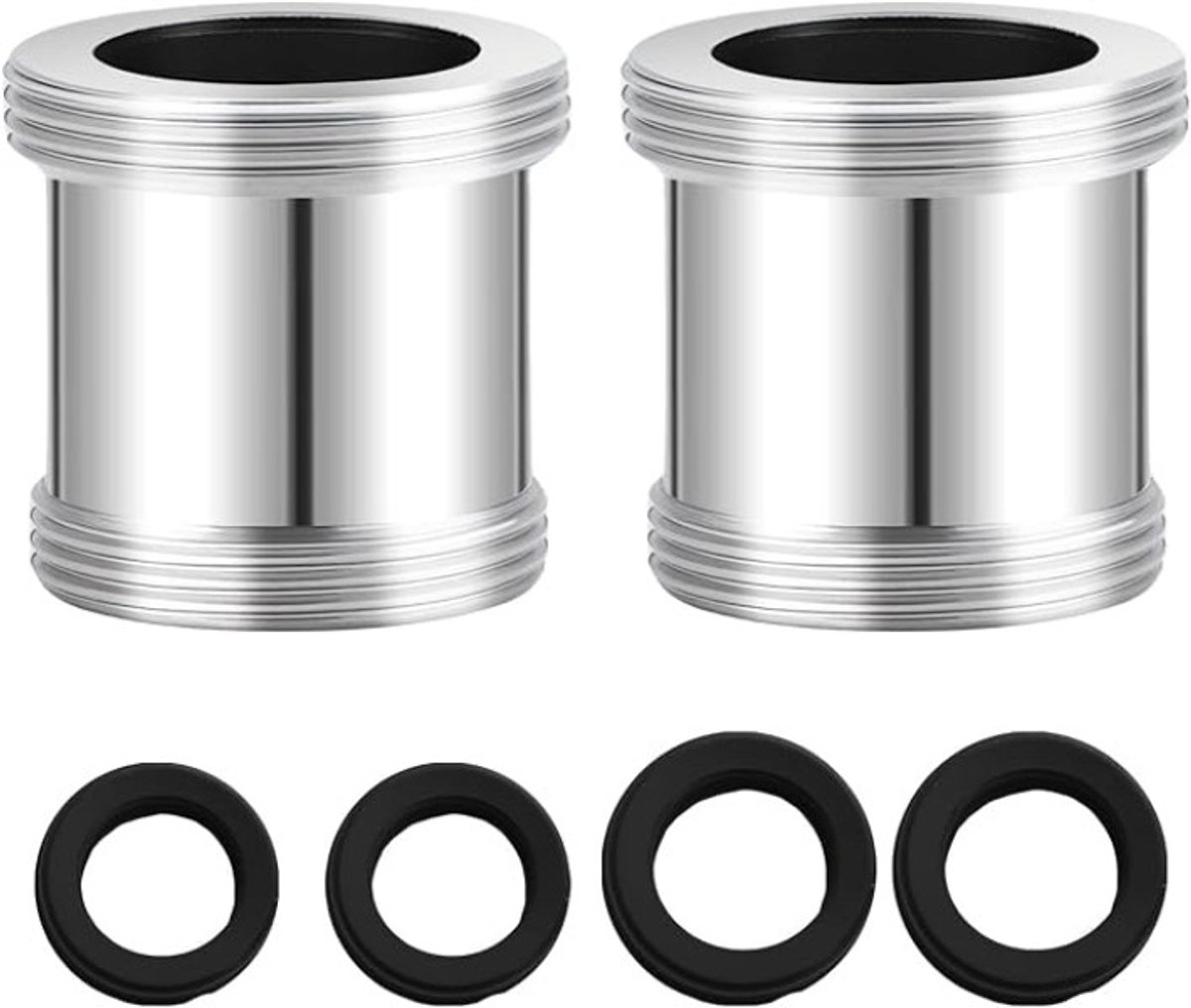 2 stuks messing kraanadapter M22 naar M24 voor keuken en badkamer