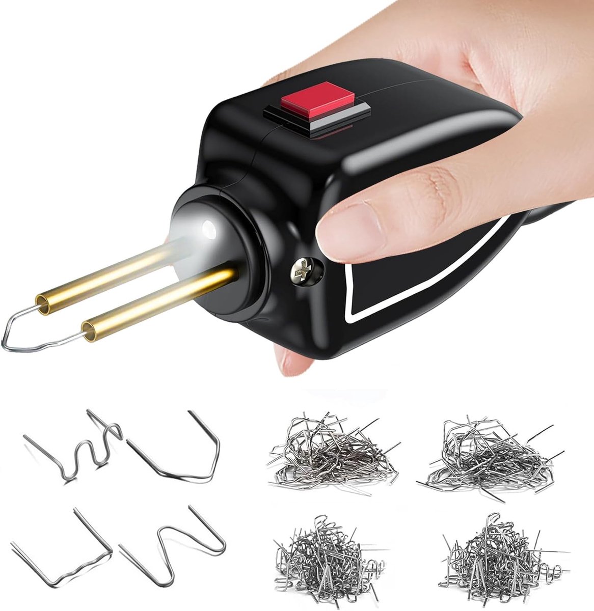 100 W plastic kunststof lasapparaat: plastic lasreparatieset auto handlasapparaat reparatieset met 200 stuks laspijkers voor plastic auto-onderdelen bumper
