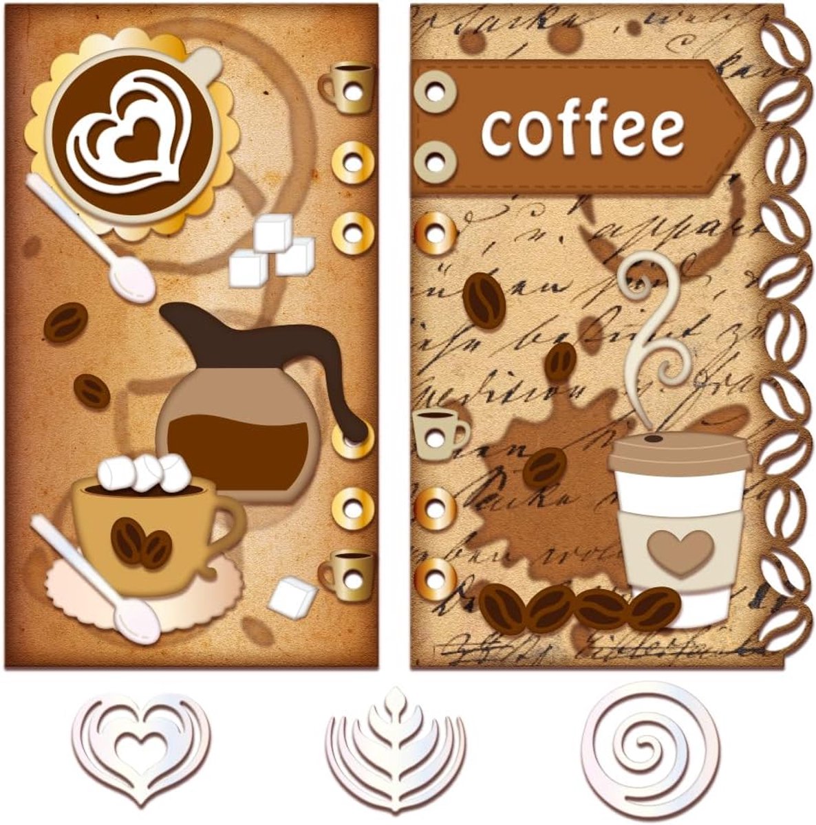 Koffie Pagina Snijden Dies Voor Kaarten Maken Album Binnenpagina Metalen Die Cuts Snijden Dies Sjabloon Diy Scrapbooking Embossing Papier Album Craft Decor