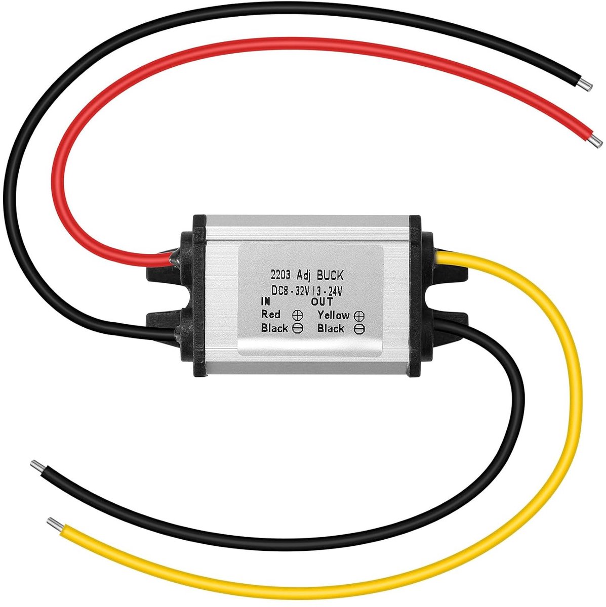 Instelbare Buck Omvormer 12/24V naar 3-24V 3A 20W Modulair | Ingang 8-32V, spanningregelaar, adapter en convertor voor robotica, motor, auto's, LED en meer