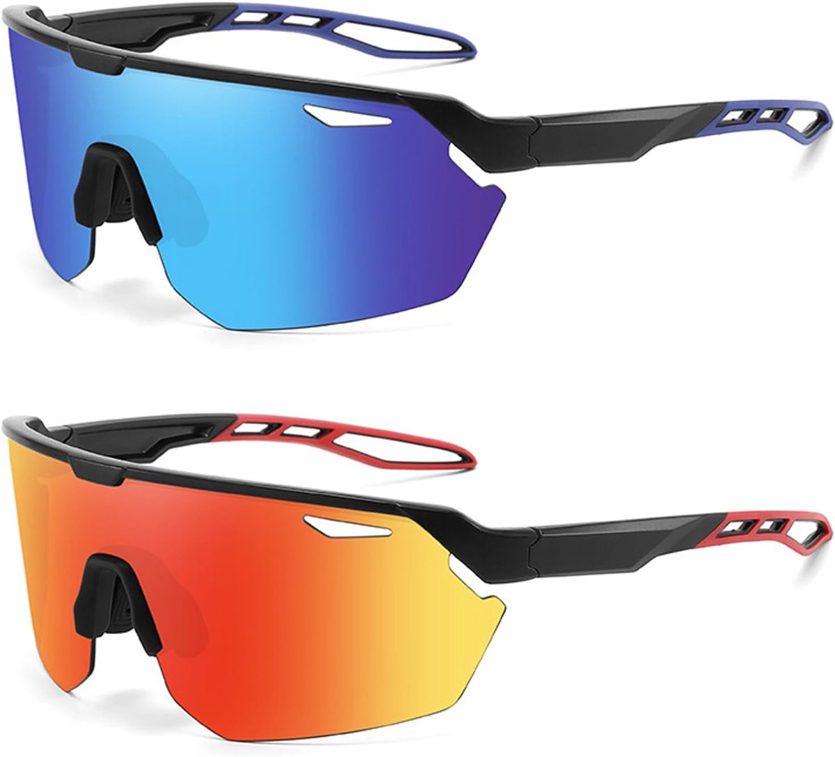 Gepolariseerde sportzonnebril, fietsbril voor heren en dames, fietsbril, zonnebril, UV400-bescherming, 23,5 g, ultralicht, winddicht, voor fietsen, autorijden, golf, skiën