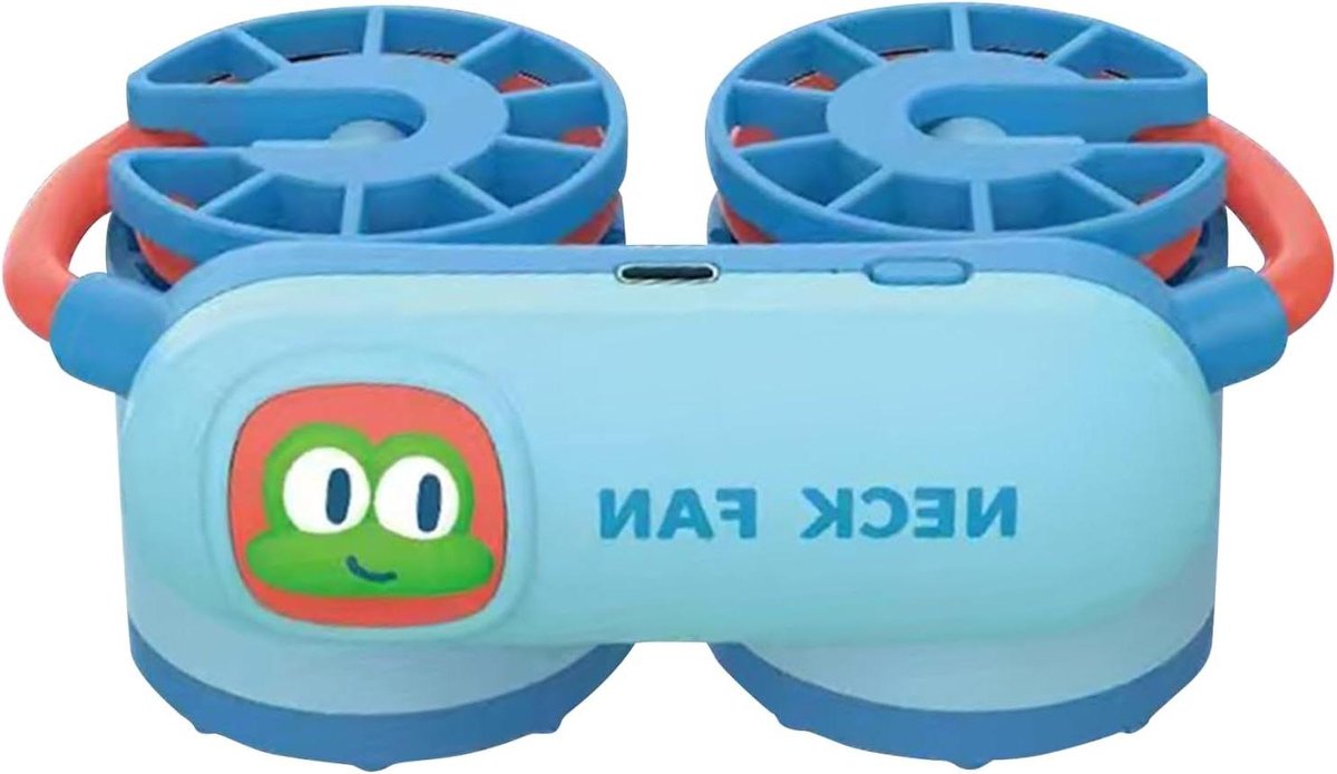 Draagbare Neck Fan - Oplaadbare Ventilator - Persoonlijke Verkoeling - Bladloos Ontwerp - 143 x 66 x 143 cm - Blauw