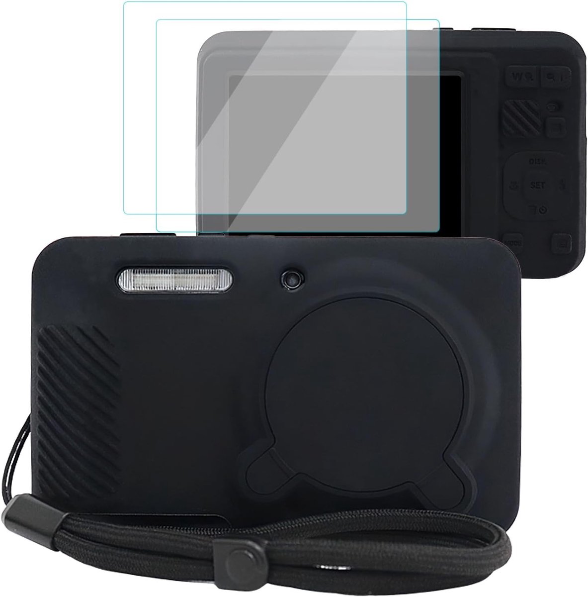 SnelShoppen - Camera Case voor KODAK PIXPRO FZ55 - Siliconen Bescherming met 2 Schermprotectors en 1 Handriem - Zacht, Lichtgewicht, Perfecte Pasvorm
