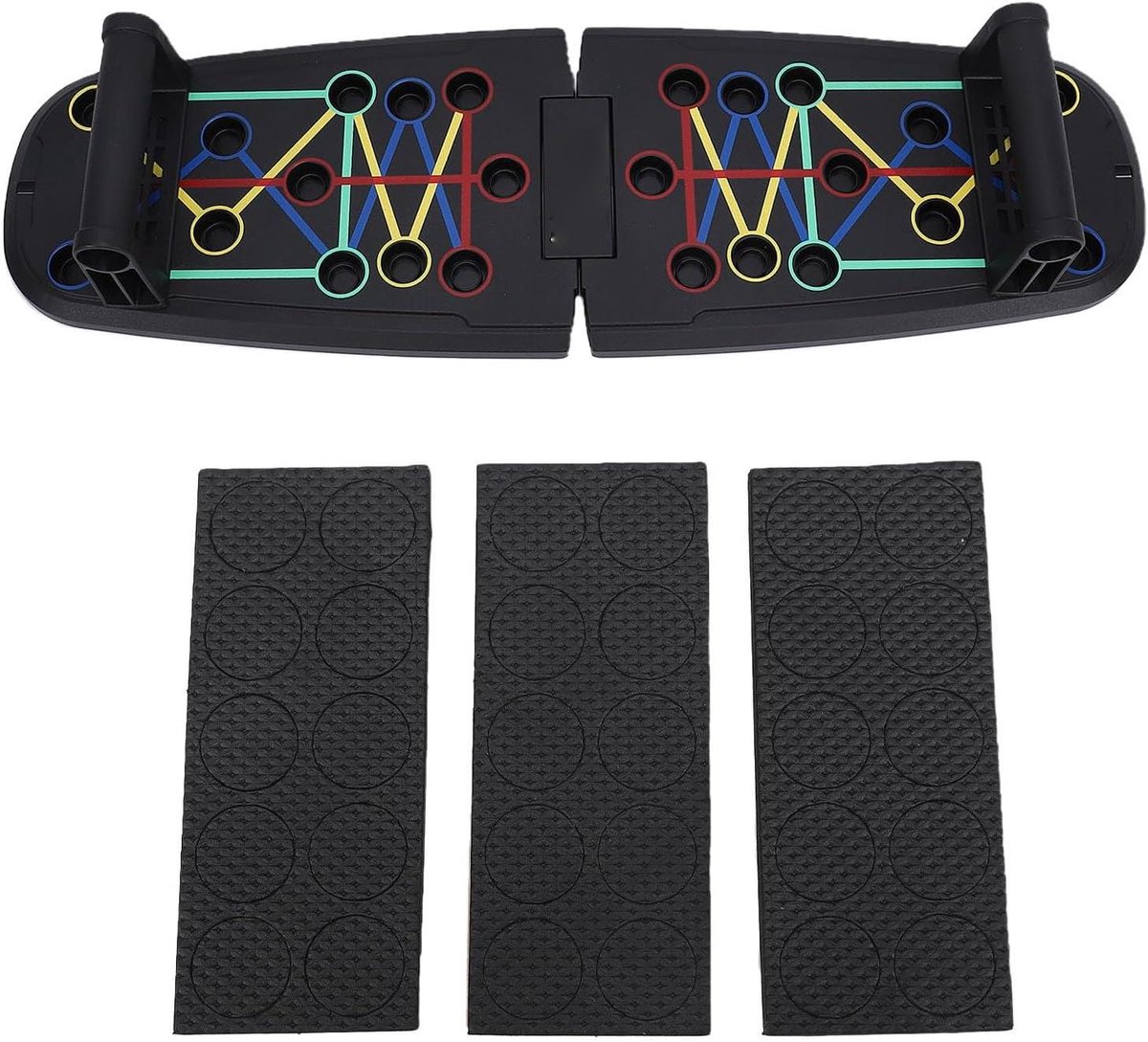 Push-up Board - Trainingsbord Fitness - Spierversterking Thuis - 12 Trainingsmodi - 37 x 23 x 10 cm - Zwart