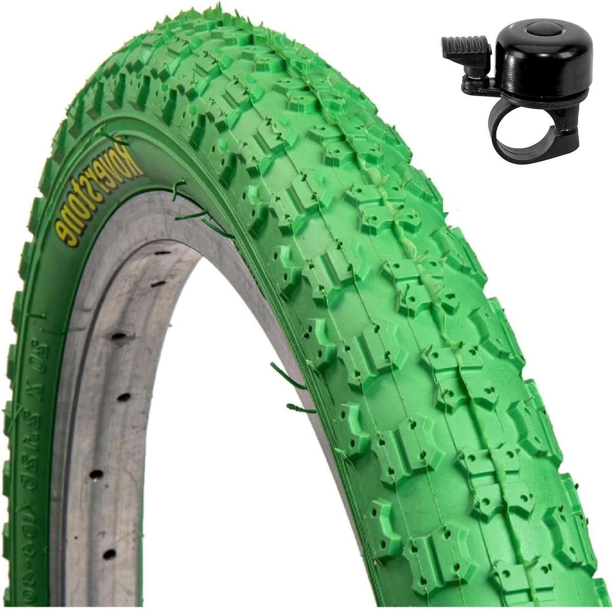 Fietsband Groen - 20 Inch Band - Veilig Fietsen - Inclusief Bel - 54-406 - Groen
