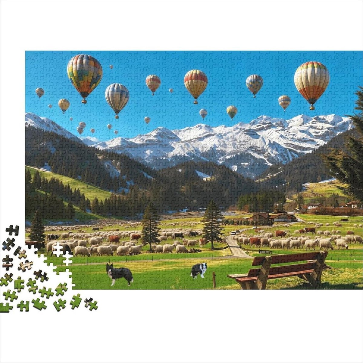 Legpuzzel - Puzzelspel Puzzel - Ontspanning - Gerecycled materiaal - 70 x 50 cm - Alpenlandschap