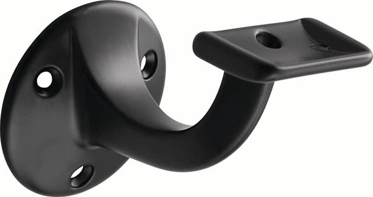 Leuningdrager Aluminium - Trapleuninghouder - Trappen Renoveren - Rechte Oplegger - 56 mm Wandplaat - Zwart