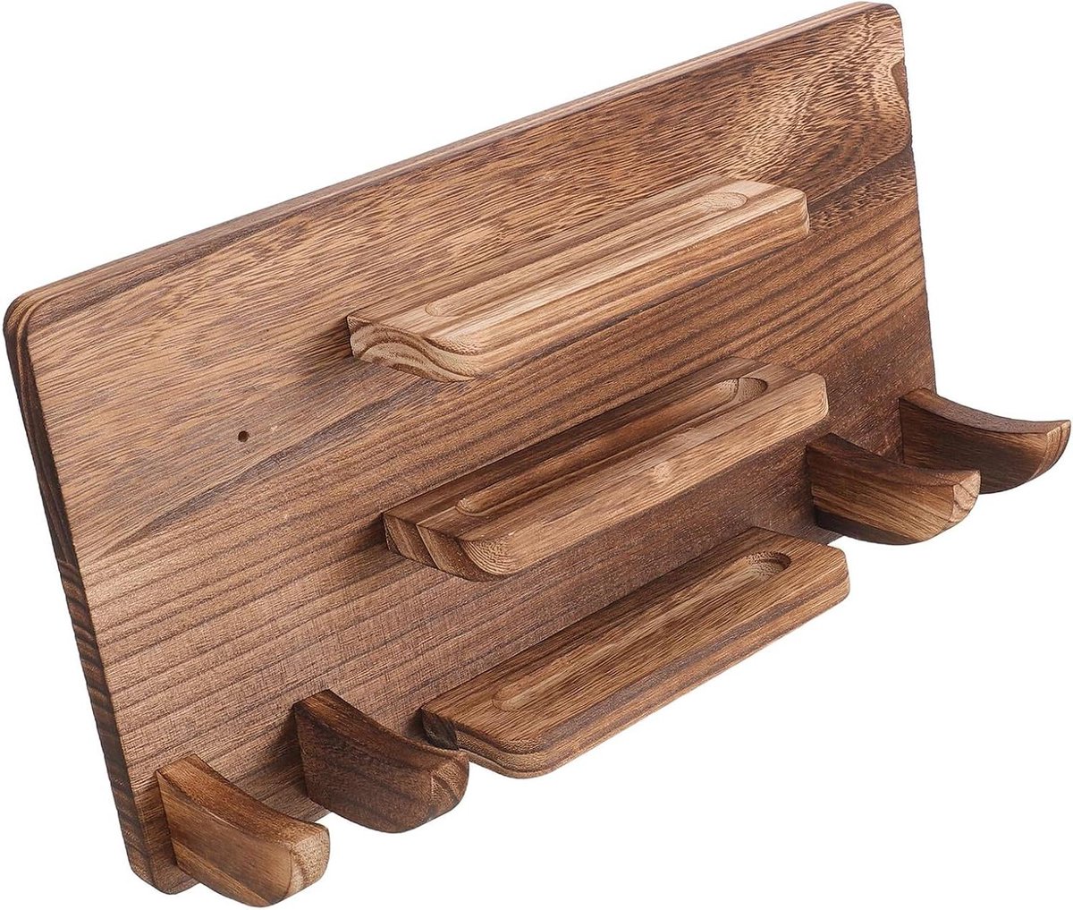Pingpong Paddle Houder - Tafeltennis Organizer - Sportartikelen Opbergen - Wandmontage Ontwerp - 42x22x10 cm - Bruin