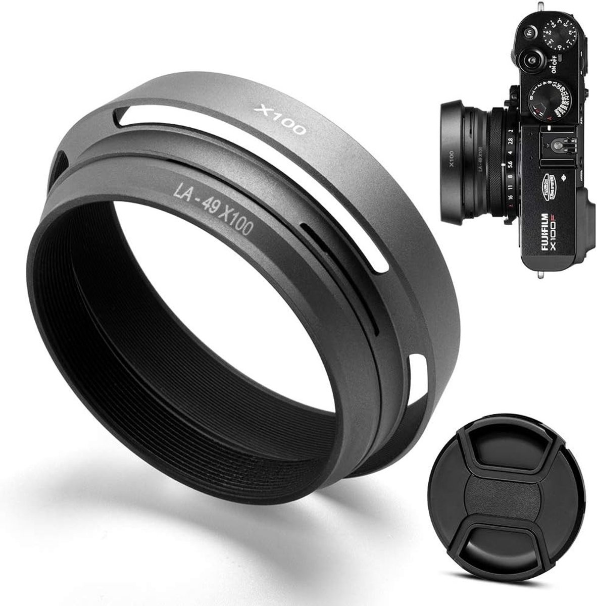 Lenskap met Adapterring en Metalen Lenshood voor Bescherming en Creatieve Fotografie