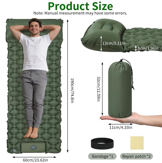 Omgoods - Lichtgewicht Inflatable Slaapmat voor Camping — afbeelding 2