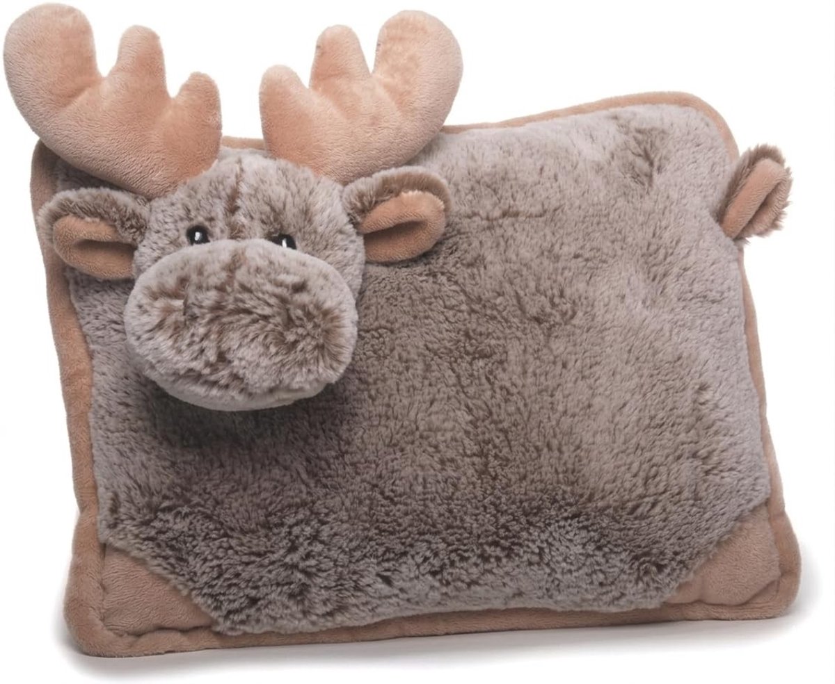 Omgoods - Pluche Kussen 35x25 cm Rendierdesign Bruin