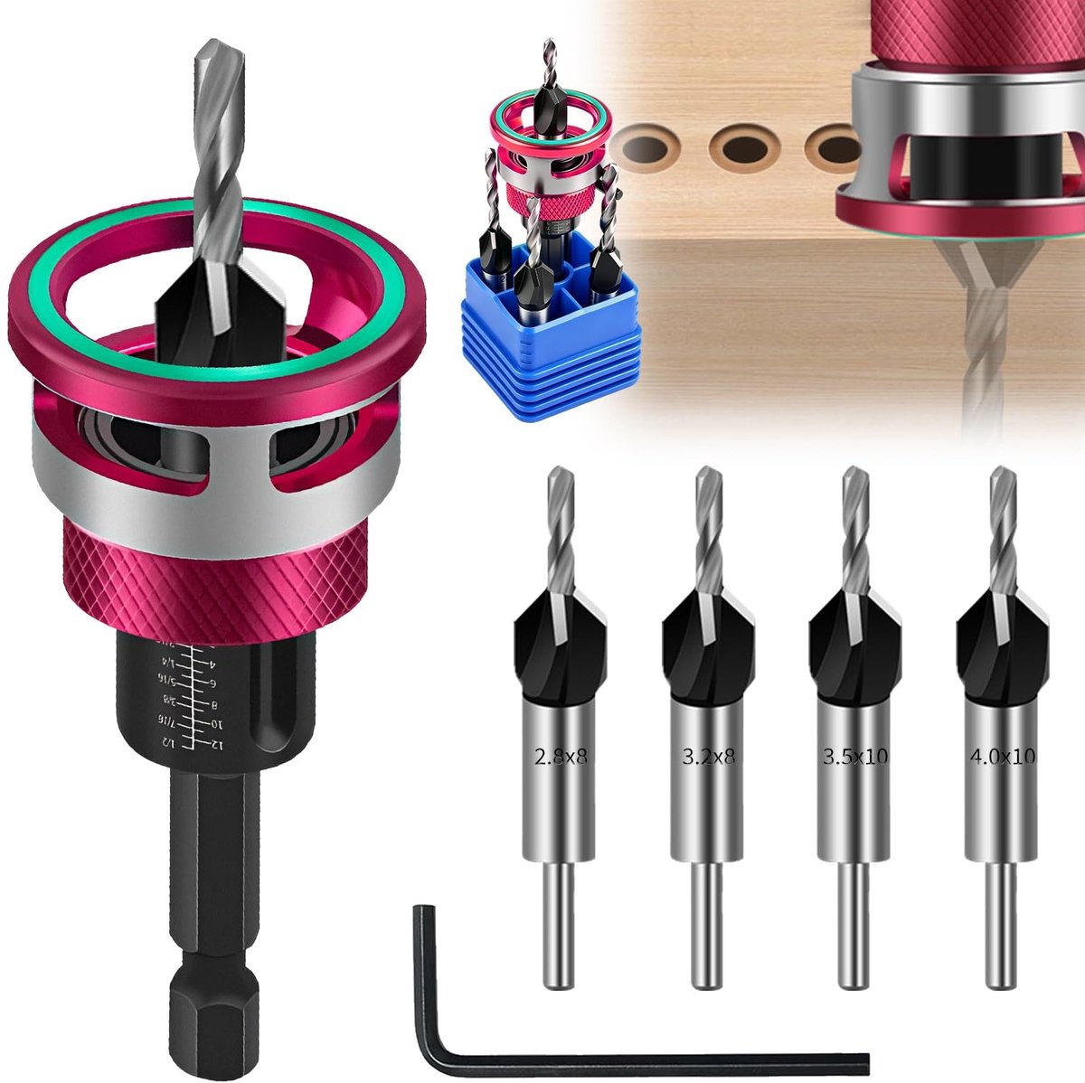 Omgoods - 6-delige Conusboor Set met Diepte Stop